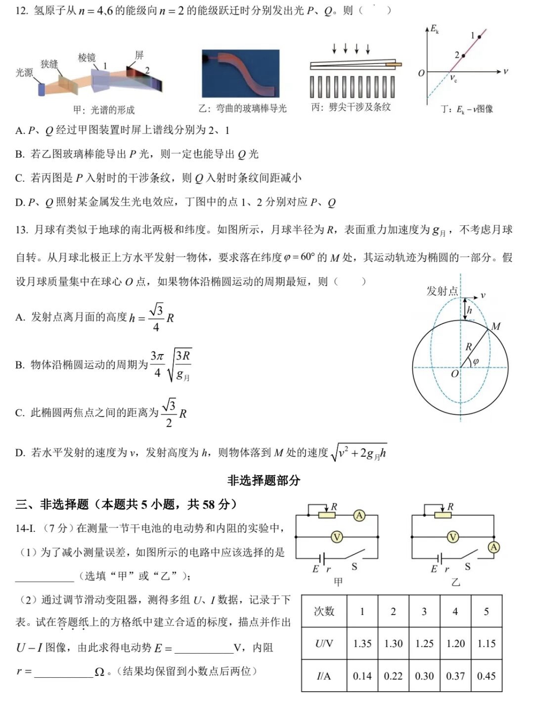 2025㽭6¸߿ԇ}𰸽c(din)}ͼֲֵ