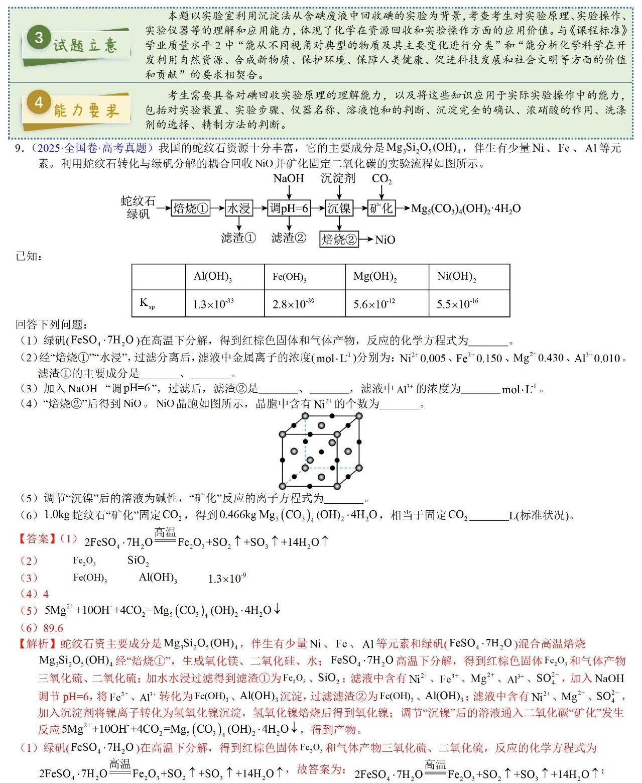 2025��߿�ȫ�����n�����C�����W���}���𰸽������½�+���أ��������c�}�ͼ���ֵ�ֲ�